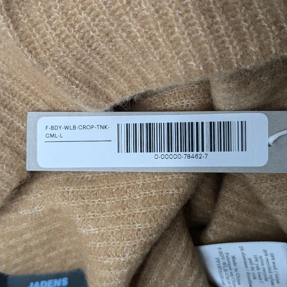 Everlane NWT The Cozy-Stretch Cropped Wool Yak Tank in Camel Tan S,M,L - Picture 7 of 12